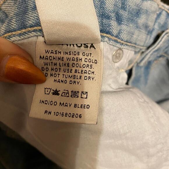 Tularosa Emma Santorini Braided Belt Distressed Denim High Rise Shorts Size 28 - Picture 15 of 15